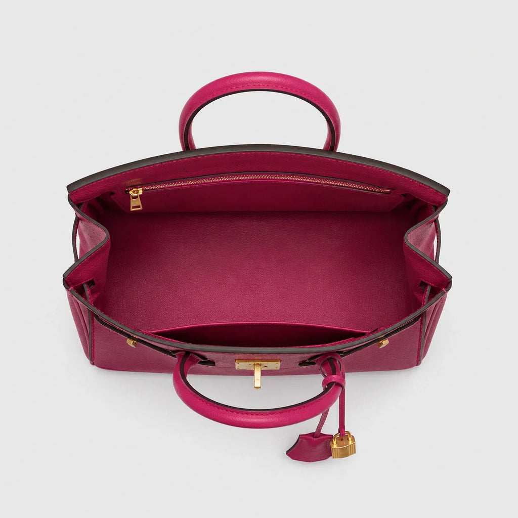 Hermès Birkin 25 Chèvre Rose Pourpre Gold — Größenvergleich | Luren Authentisch
