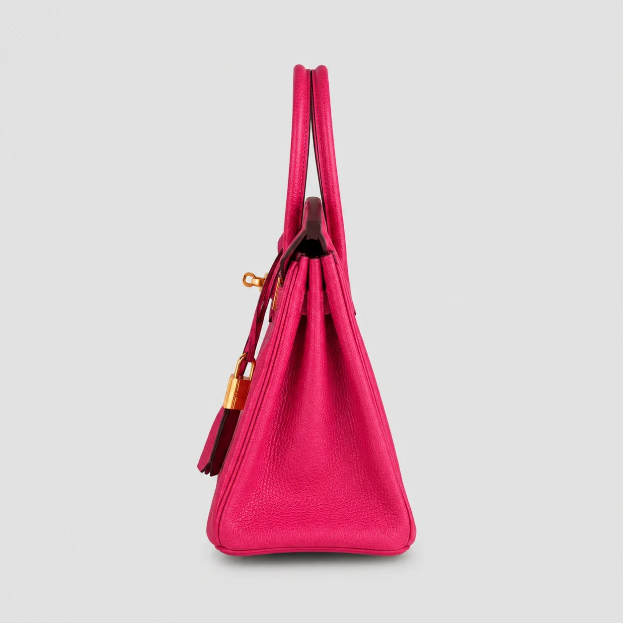 Hermès Birkin 25 Chèvre Rose Pourpre Gold — Innenansicht | Luren Authentisch
