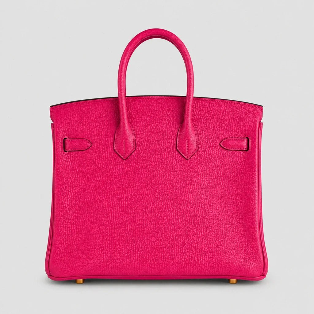 Hermès Birkin 25 Chèvre Rose Pourpre Gold — Rückansicht | Luren Authentisch