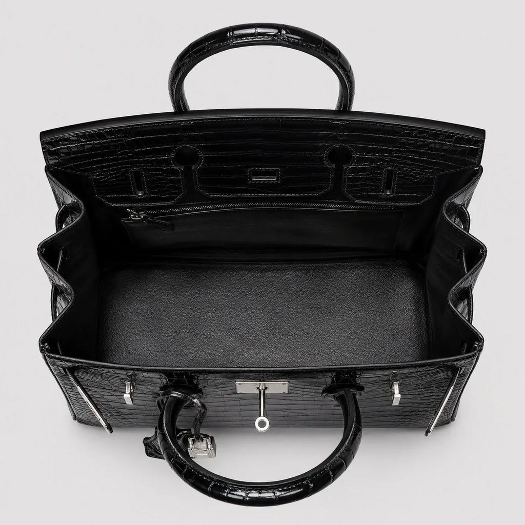 Hermès Birkin 30 Croco Porosus Noir Palladium — Größenvergleich | Luren Authentisch