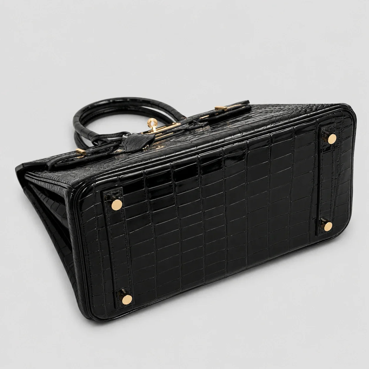 Hermès Birkin 30 Croco Porosus Noir Palladium — Beschläge Detailansicht | Luren Authentisch