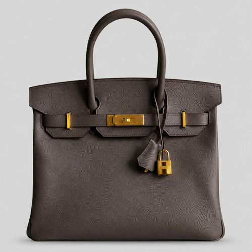 Hermès Birkin 30 Epsom Gris Gold — Hauptansicht Vorderseite | Luren Authentisch