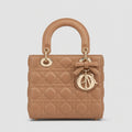 Lady Dior Cannage Lammleder Camel — Hauptansicht Vorderseite | Luren Authentisch