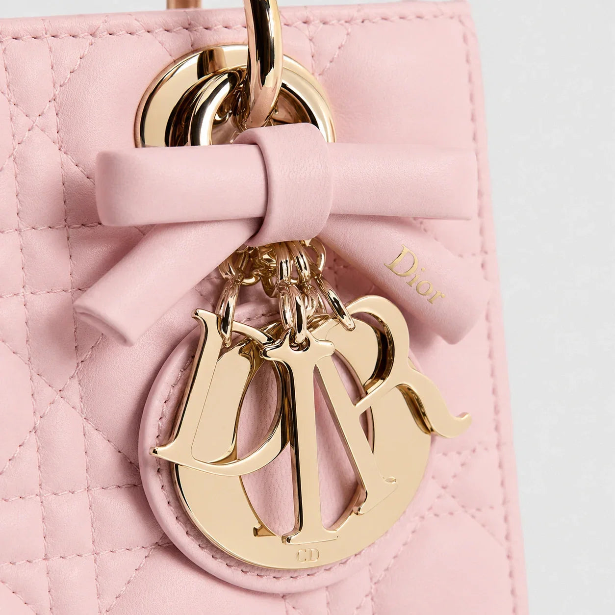 Lady Dior Cannage Lammleder Rosa Soupir — Henkel und Trageriemen | Luren Authentisch