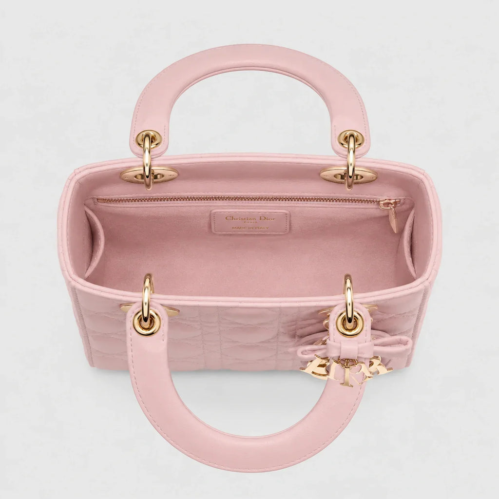 Lady Dior Cannage Lammleder Rosa Soupir — Größenvergleich | Luren Authentisch