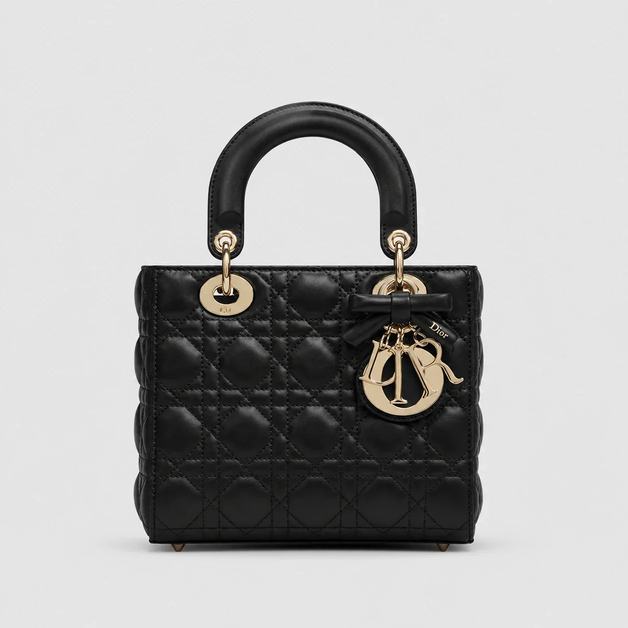 Lady Dior Cannage Lammleder Schwarz — Hauptansicht Vorderseite | Luren Authentisch