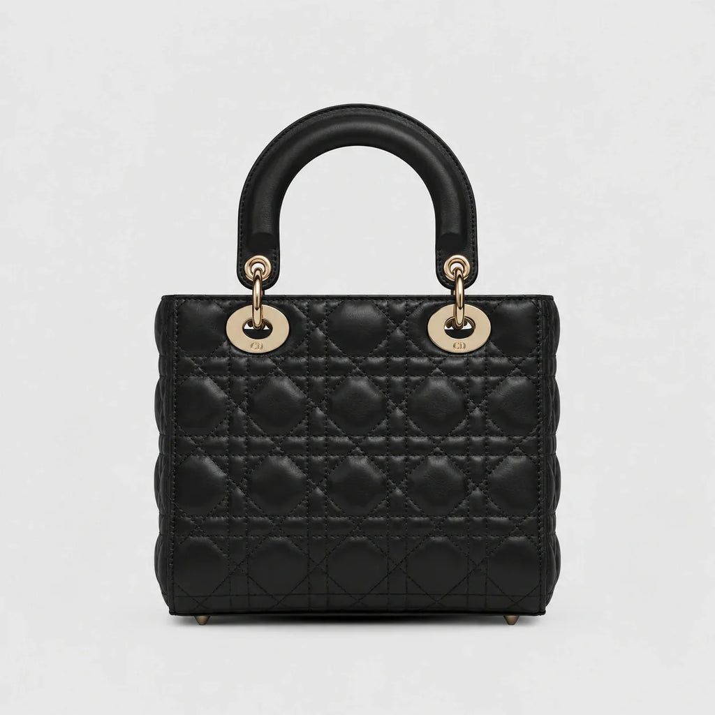 Lady Dior Cannage Lammleder Schwarz — Rückansicht | Luren Authentisch