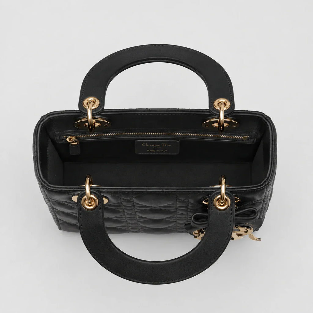 Lady Dior Cannage Lammleder Schwarz — Größenvergleich | Luren Authentisch