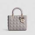 Lady Dior Cannage Lammleder Trianon Grau — Hauptansicht Vorderseite | Luren Authentisch