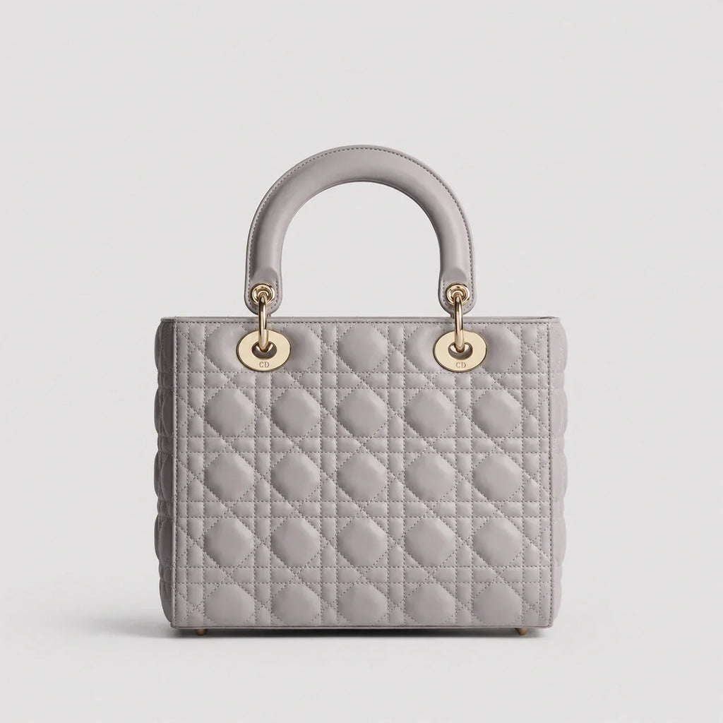 Lady Dior Cannage Lammleder Trianon Grau — Rückansicht | Luren Authentisch