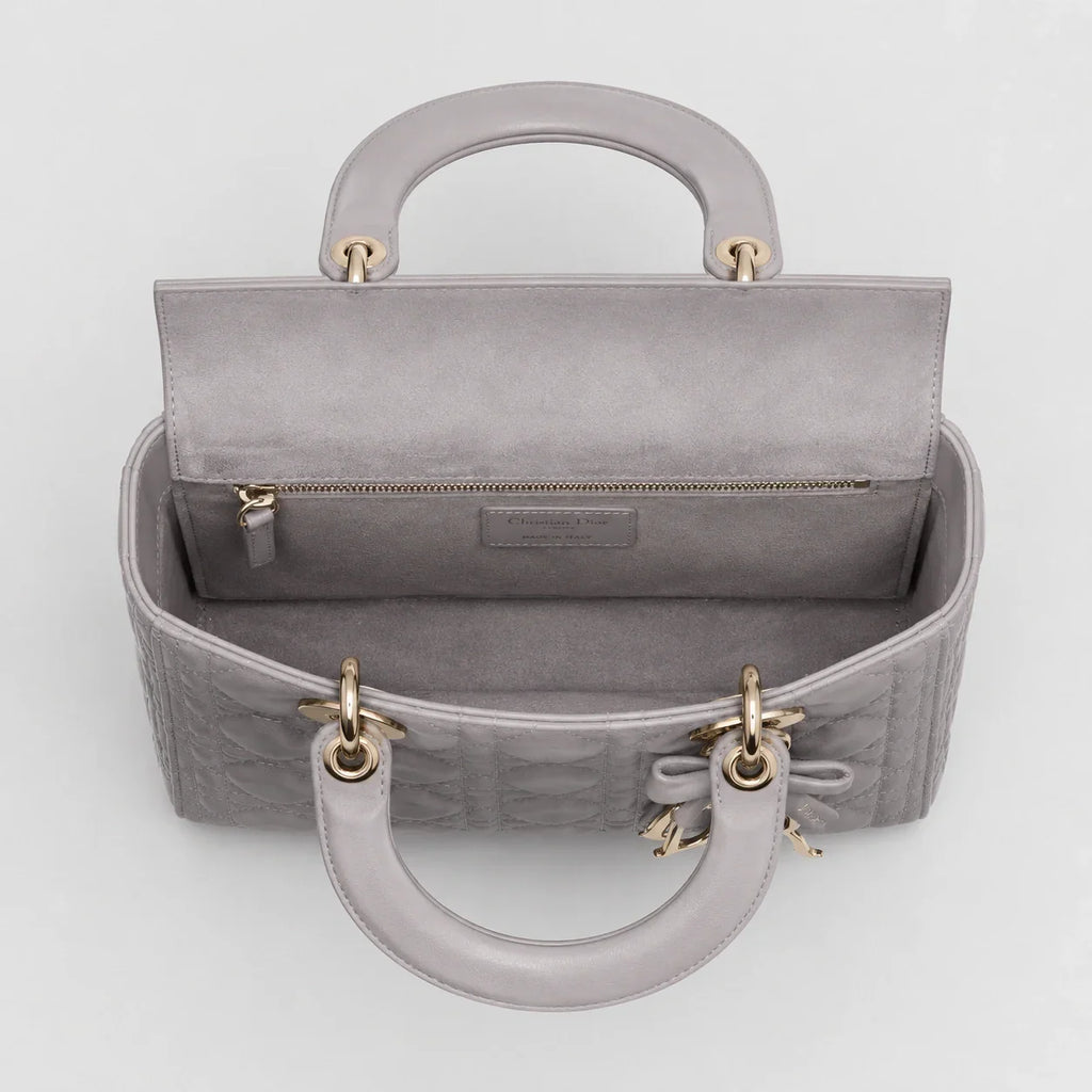 Lady Dior Cannage Lammleder Trianon Grau — Größenvergleich | Luren Authentisch
