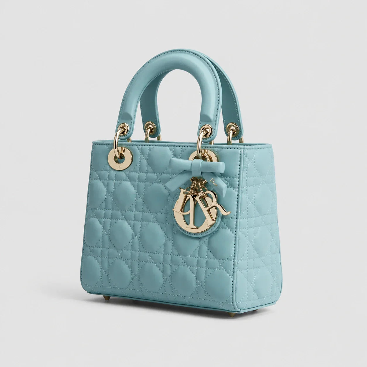 Lady Dior Cannage Lammleder Turmalinblau — Seitenansicht | Luren Authentisch