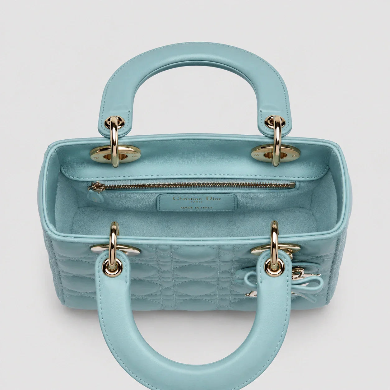Lady Dior Cannage Lammleder Turmalinblau — Größenvergleich | Luren Authentisch