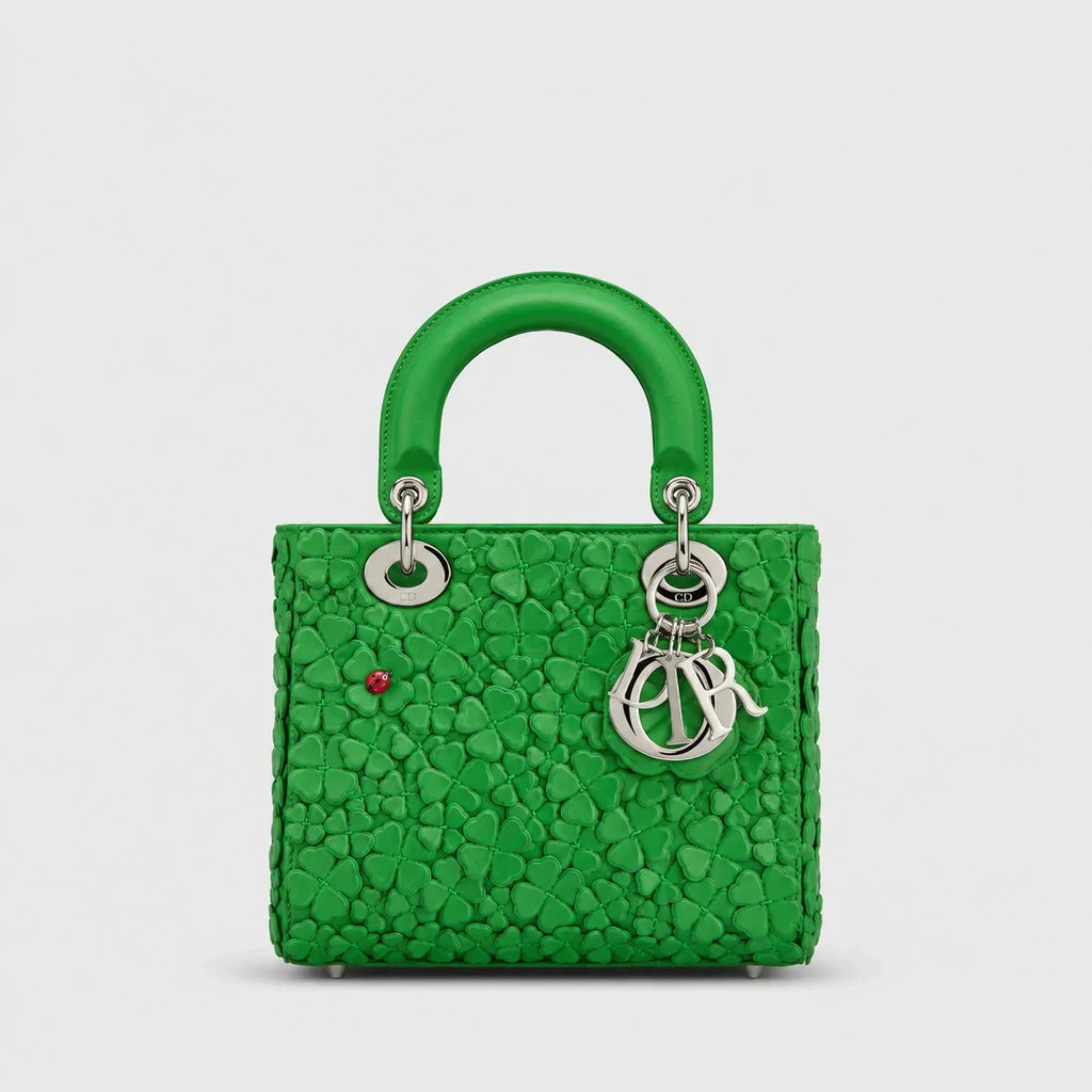Lady Dior Clover Allover Lammleder Lucky Green — Hauptansicht Vorderseite | Luren Authentisch