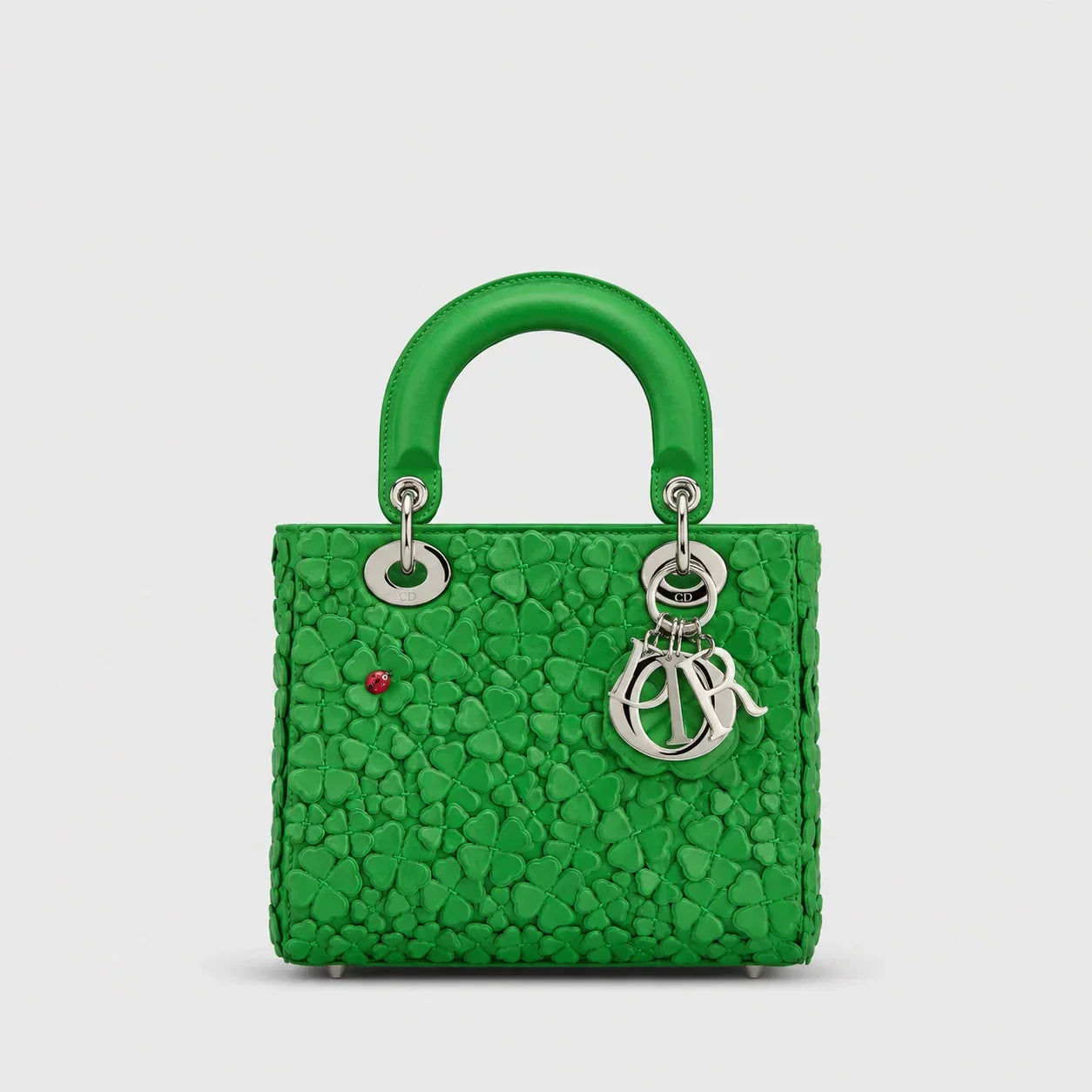 Lady Dior Clover Allover Lammleder Lucky Green — Hauptansicht Vorderseite | Luren Authentisch