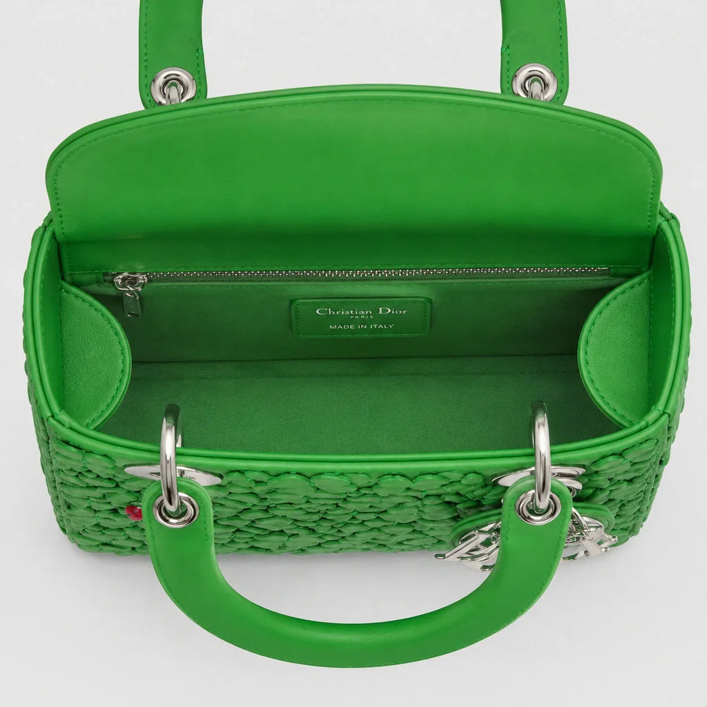 Lady Dior Clover Allover Lammleder Lucky Green — Größenvergleich | Luren Authentisch