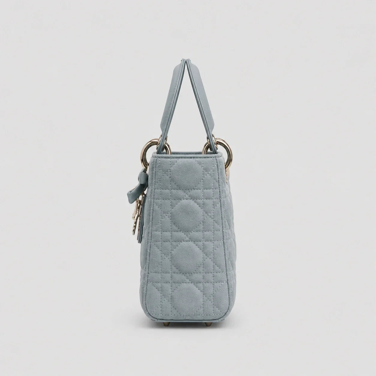Lady Dior Cannage Veloursleder Himmelblau — Innenansicht | Luren Authentisch