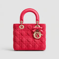 Lady Dior Cannage Veloursleder Rose Peony — Hauptansicht Vorderseite | Luren Authentisch