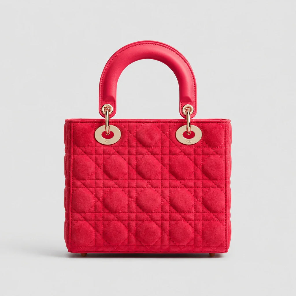 Lady Dior Cannage Veloursleder Rose Peony — Rückansicht | Luren Authentisch