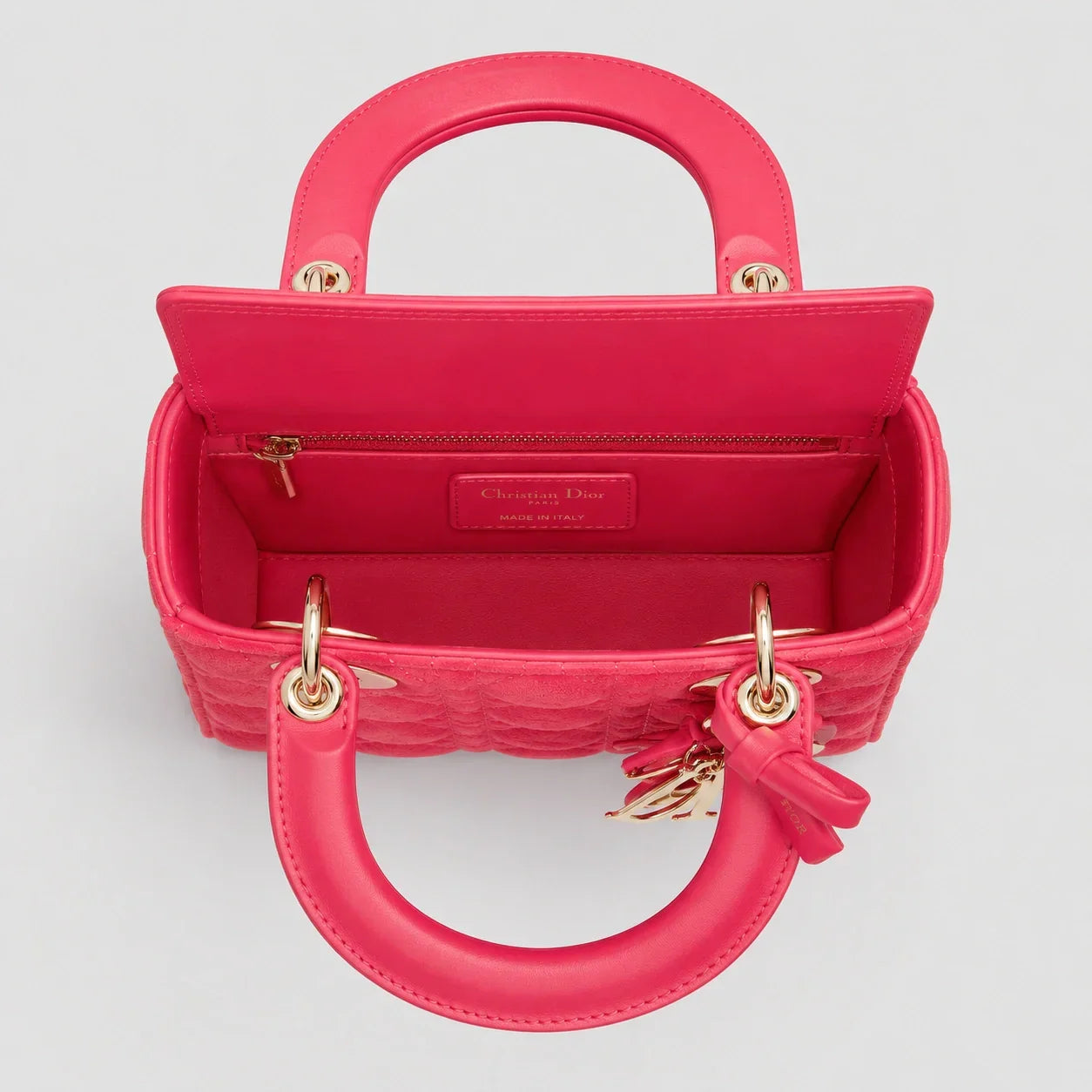 Lady Dior Cannage Veloursleder Rose Peony — Größenvergleich | Luren Authentisch
